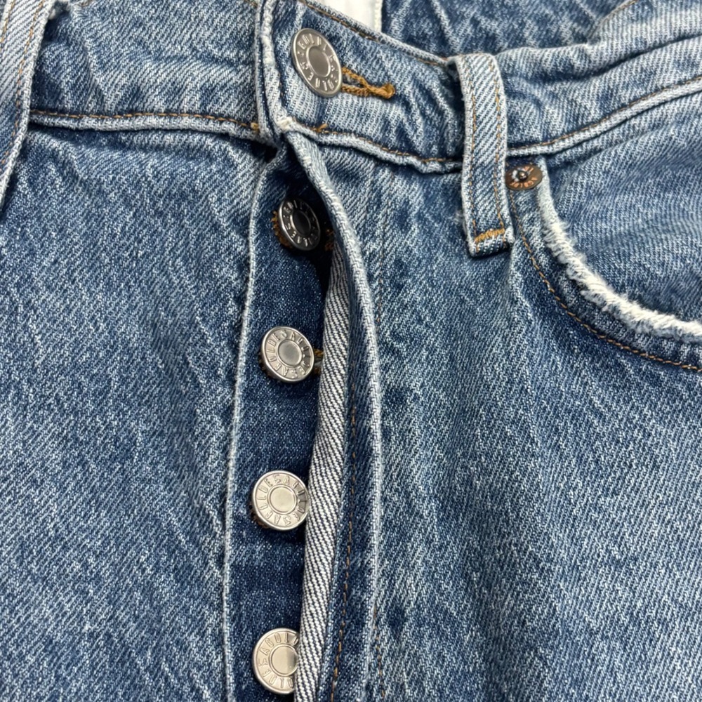 AGOLDE Riley Long High Rise Straight Leg Jeans Blue Size 24 A9090B-1554 - Picture 4 of 14